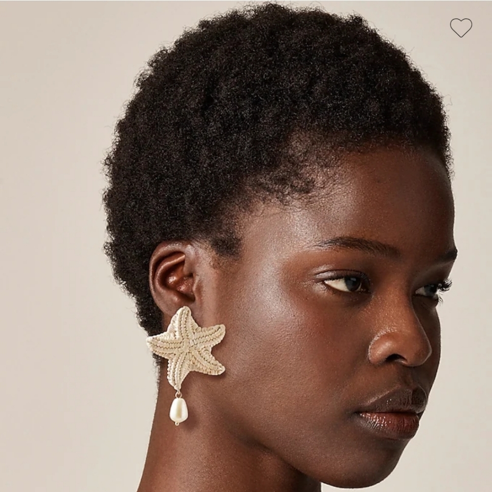 J.Crew Raffia Starfish Statement Earrings BNWT SO RETIRED $70